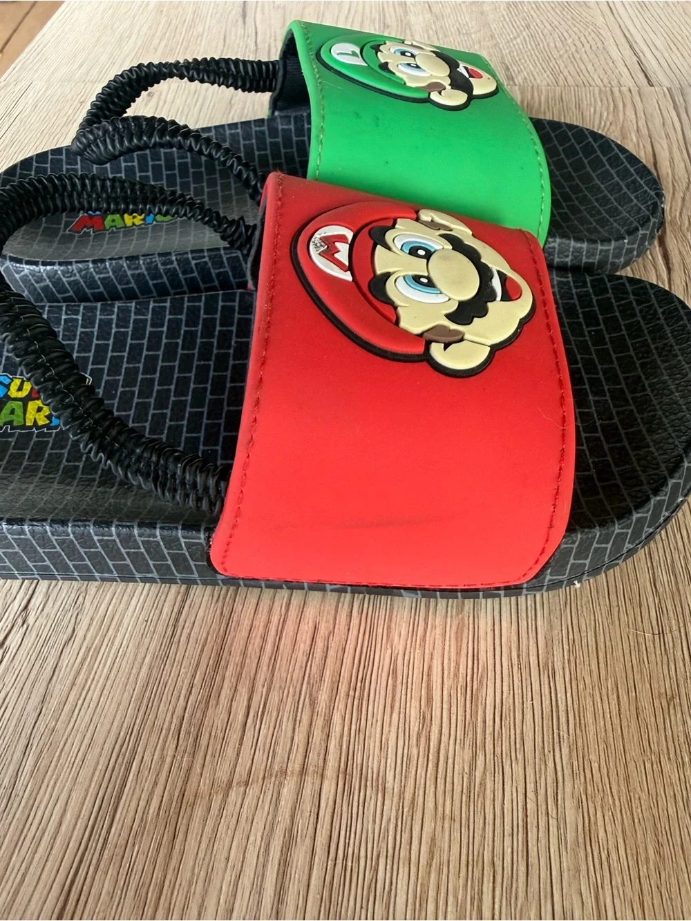 Kids Character Slide Sandals in Red and Green size 11/12